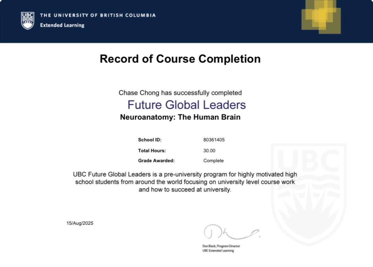 Two-weeks on University of British Columbia campus, Future Global Leaders summer program