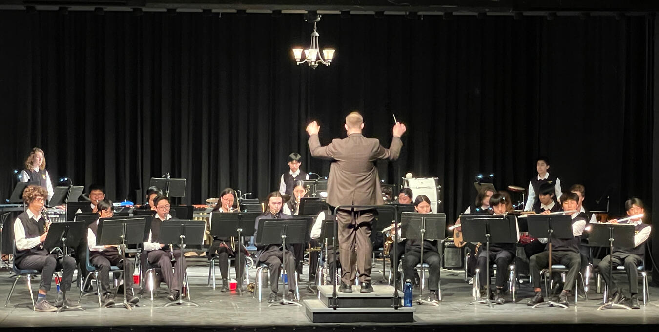 Clarinetist at his high school senior band